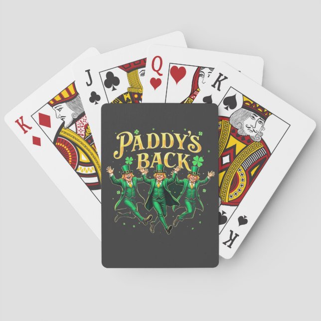 Paddy's Back St Patrick's Day Trump Dancing  Playing Cards (Back)