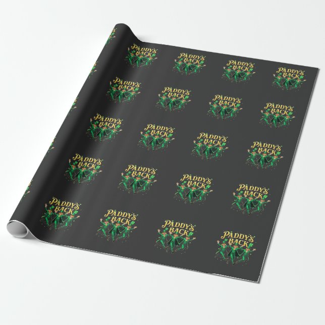 Paddy's Back St Patrick's Day Trump Dancing  Wrapping Paper (Unrolled)