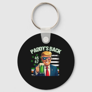 Paddy's Back Trump 45 47 Irish American Flag St Pa Key Ring