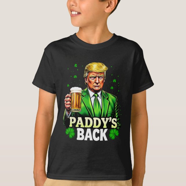 Paddy's Back Trump Beer Shamrock St Patricks Day L T-Shirt (Front)