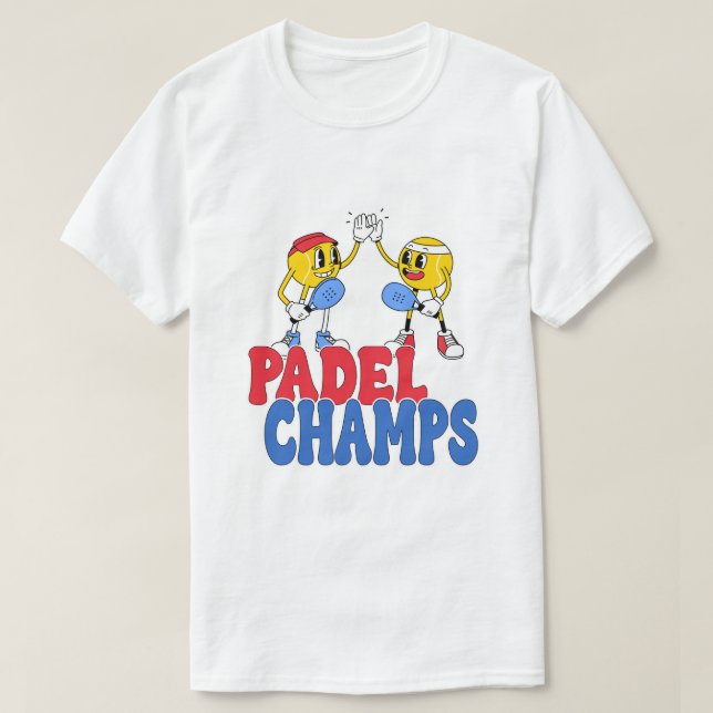 Padel Champs | Retro Cartoon Sports High 5 T-Shirt (Design Front)