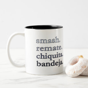 Padel Coffee Mug-Personalise Word Vibes Black-Grey Two-Tone Coffee Mug