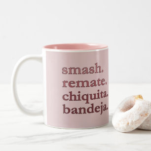 Padel Coffee Mug-Personalize Word Vibes Dusty Rose Two-Tone Coffee Mug