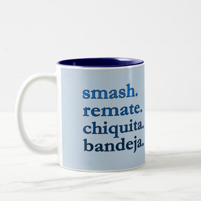 PADEL COFFEE MUG – WORD VIBES – AZURE BLUE (Left)