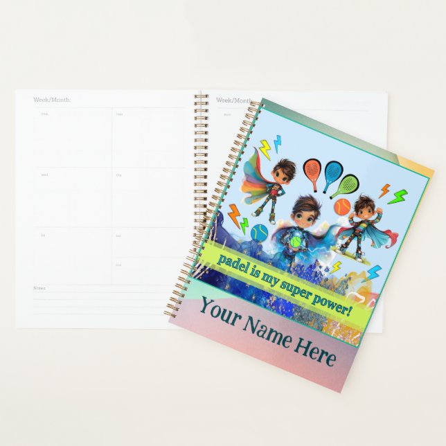 Padel Day Planner – Boys Super Power Multi-Colors (Display)