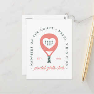 Padel girls club pink aesthetic postcard