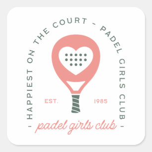 Padel girls club pink aesthetic  square sticker