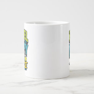 Padel Is My Happy Place Retro Sports Large Coffee Mug