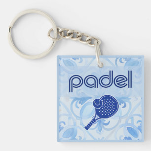 Padel Key Chain – Spanish Tile Vibes in Blue