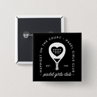 Padel lovers club women group class 15 cm square badge