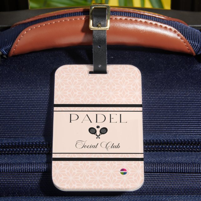  Padel Luggage Tag - Social Club Beige & Black  (Front Insitu 2)