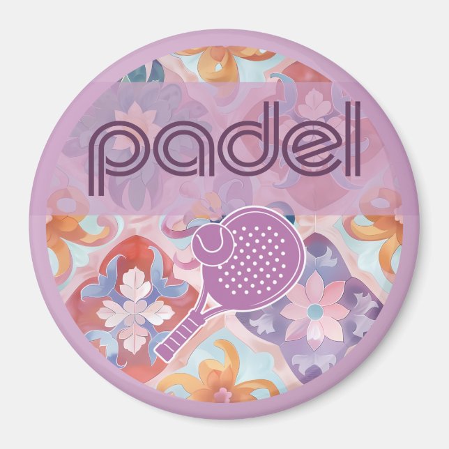 Padel Magnet – Spanish Tile Vibes in Purple (Front)