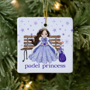PADEL ORNAMENT – ADORABLE PADEL PRINCESS in BLUE
