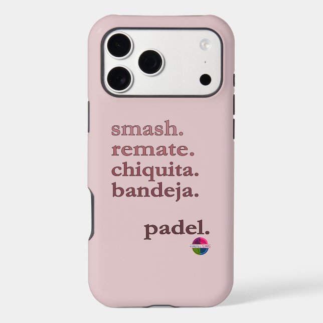 Padel Phone Case-Personalise Word Vibe Dusty Rose (Back)
