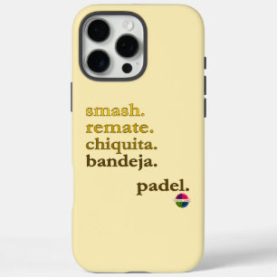 Padel Phone Case-Personalise Word Vibe Yellow Gold iPhone 16 Pro Max Case