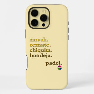 Padel Phone Case-Personalise Word Vibe Yellow Gold iPhone 16 Pro Max Case