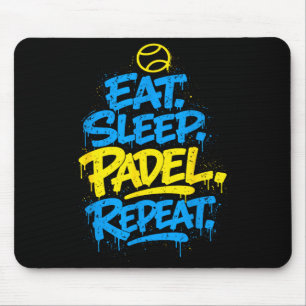 Padel player funny repeat design mouse pad