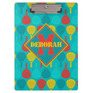 Padel Smash Notes with monogram Clipboard
