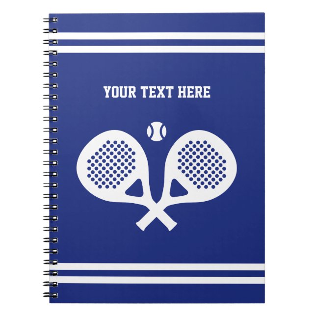 Padel tennis note book gift for player or coach (Front)