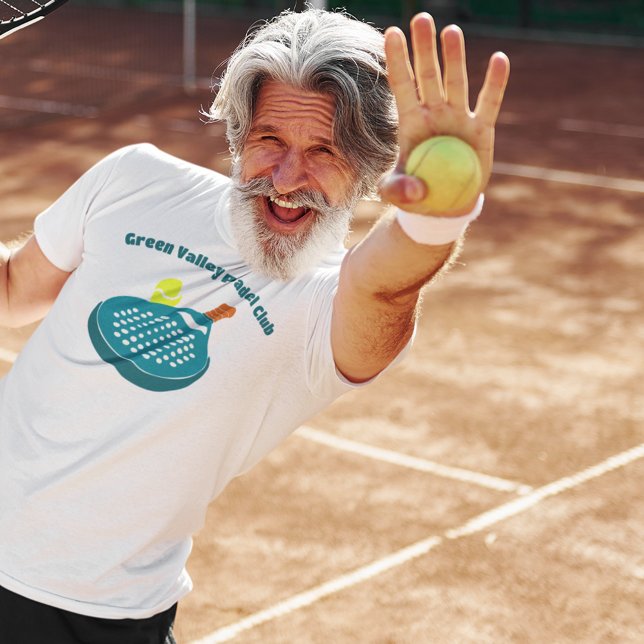 Padel Tennis Racket Graphic with Custom Text T-Shirt (Creator Uploaded)