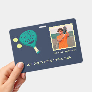 Padel Tennis Sports Club Member Photo ID Badge