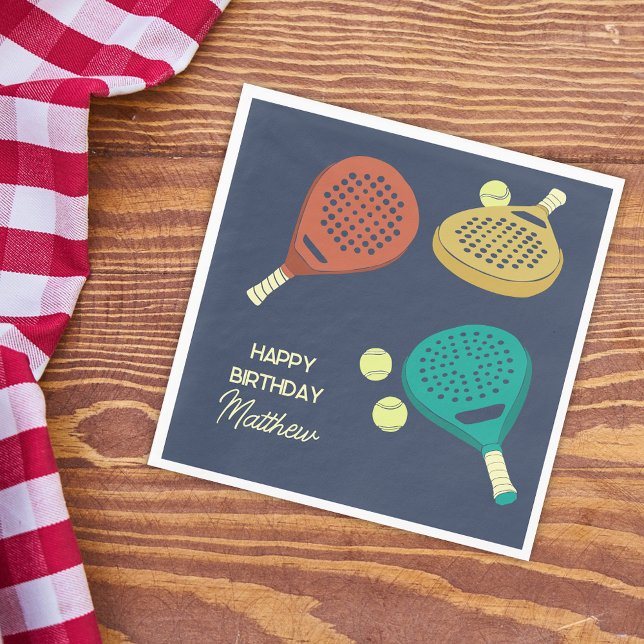 Padel Tennis Themed Custom Party Napkin (Creator Uploaded)