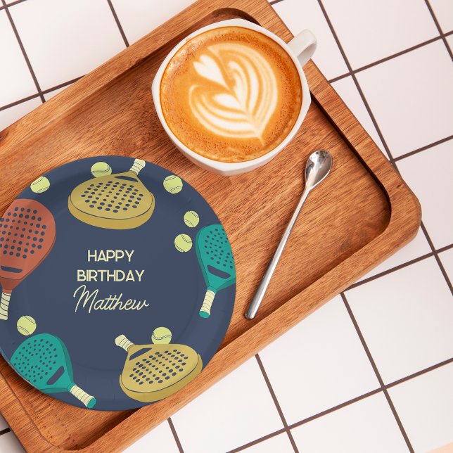 Padel Tennis Themed Custom Party Paper Plate (Creator Uploaded)