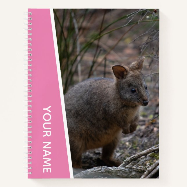 Pademelon, Australia, Cute Animal, Pink Notebook (Front)