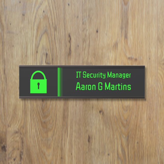 Padlock IT Security Tech Theme: custom logo option Door Sign (Creator Uploaded)