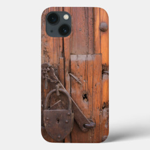Padlock on wooden door iPhone 13 case