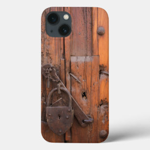 Padlock on wooden door iPhone 13 case