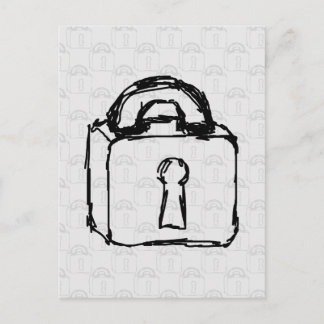 Padlock. Top Secret or Security Icon. Postcard
