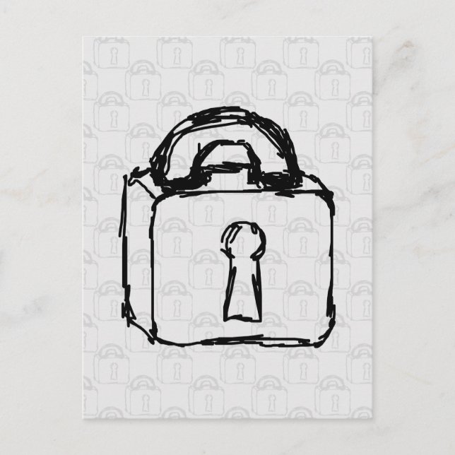 Padlock. Top Secret or Security Icon. Postcard (Front)