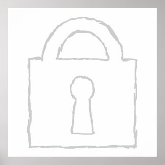 Padlock. Top Secret or Security Icon. Poster
