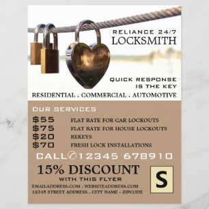 Padlocks Hanging on Rope, Locksmith Advertising Flyer