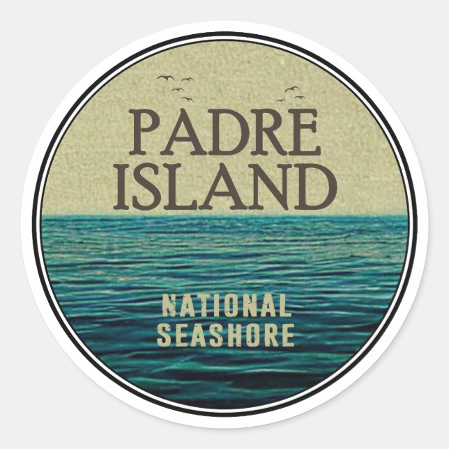 Padre Island National Seashore Ocean Birds Classic Round Sticker (Front)