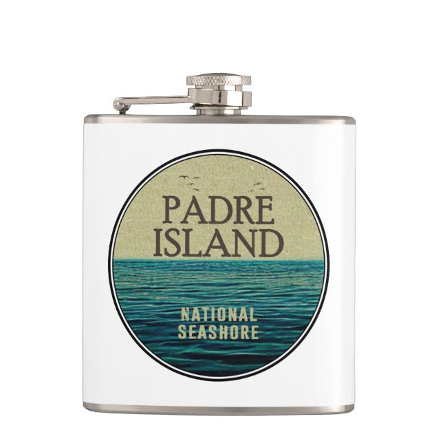 Padre Island National Seashore Ocean Birds Hip Flask (Front)