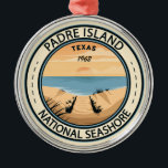 Padre Island National Seashore Texas Badge Metal Tree Decoration<br><div class="desc">Padre Island National Seashore illustration in a badge style circle.</div>