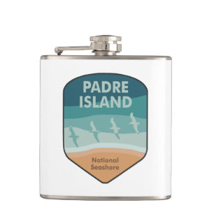 Padre Island National Seashore Texas Seagulls Hip Flask