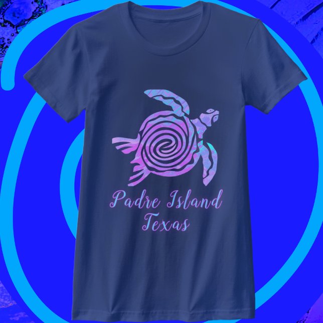 Padre Island Texas Bright Colourful Sea Turtle T-Shirt (Creator Uploaded)