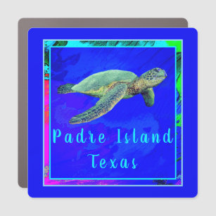 Padre Island TX Ocean Blue Sea Turtle Car Magnet