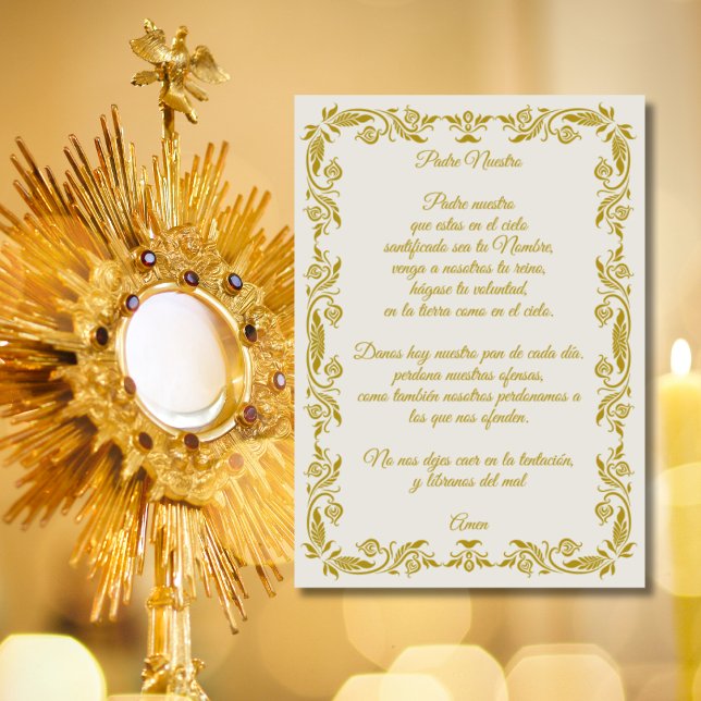 Padre Nuestro Elegant Gold Botanical Poster (Creator Uploaded)