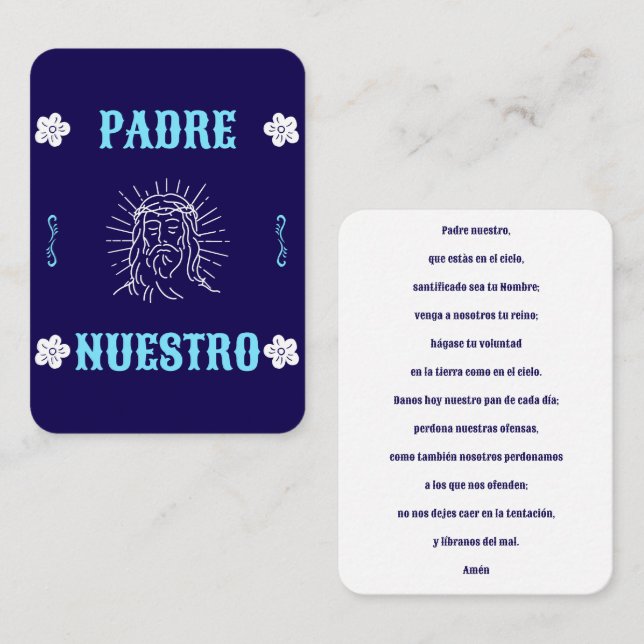 Padre Nuestro Prayer Card – Spanish Our Father (Front/Back)