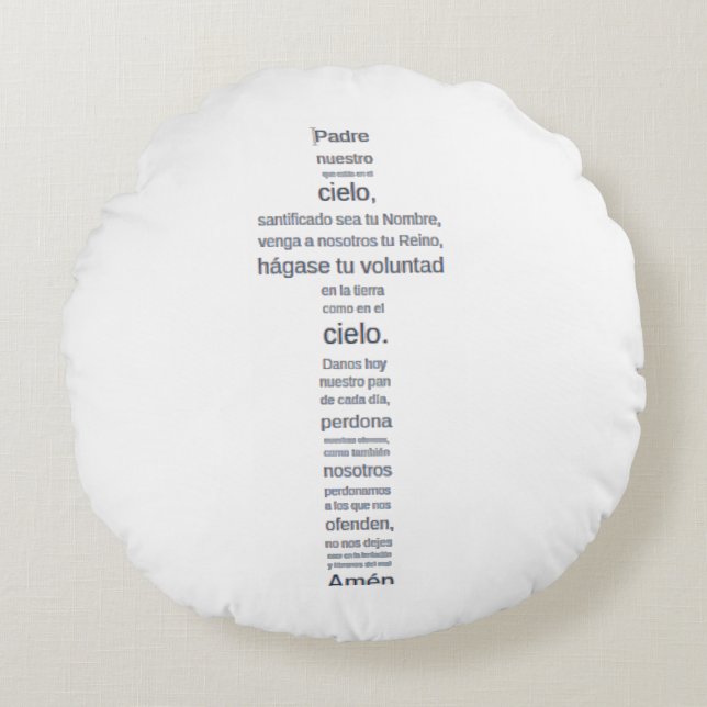 Padre nuestro round cushion (Front)