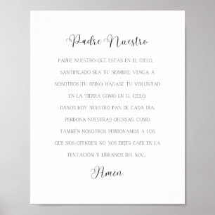 Padre Nuestro Spanish Prayer Poster