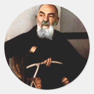 Padre Pio Classic Round Sticker