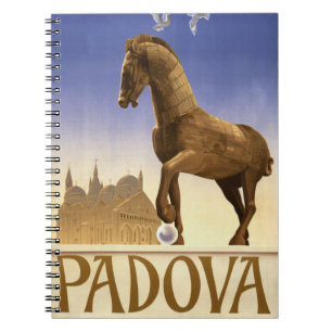 Padua Padova Italy Vintage Travel Poster Restored Spiral Notebook