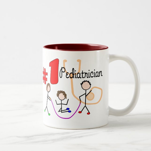 Paediatrician #1 Adorable Kids Design Gifts Two-Tone Coffee Mug (Right)