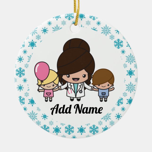 Paediatrician Family Practice Doctor Ceramic Tree Decoration (Front)