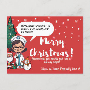 Paediatrician Festive Christmas Greeting for Kid Holiday Postcard